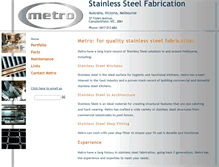 Tablet Screenshot of metrostainless.com.au